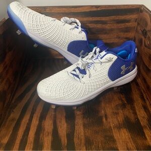 Under Armour UA Charged‎ Glyde 2.0 MT Womens 12 White Low Metal Softball Cleats